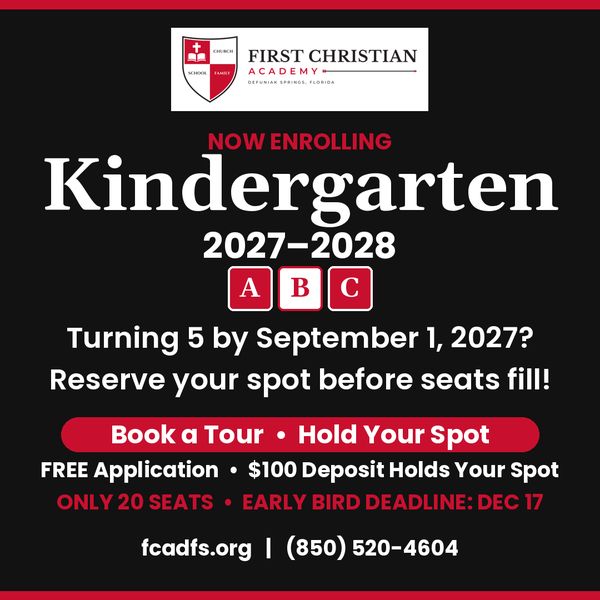 Kindergarten 2027-28 at First Christian Academy